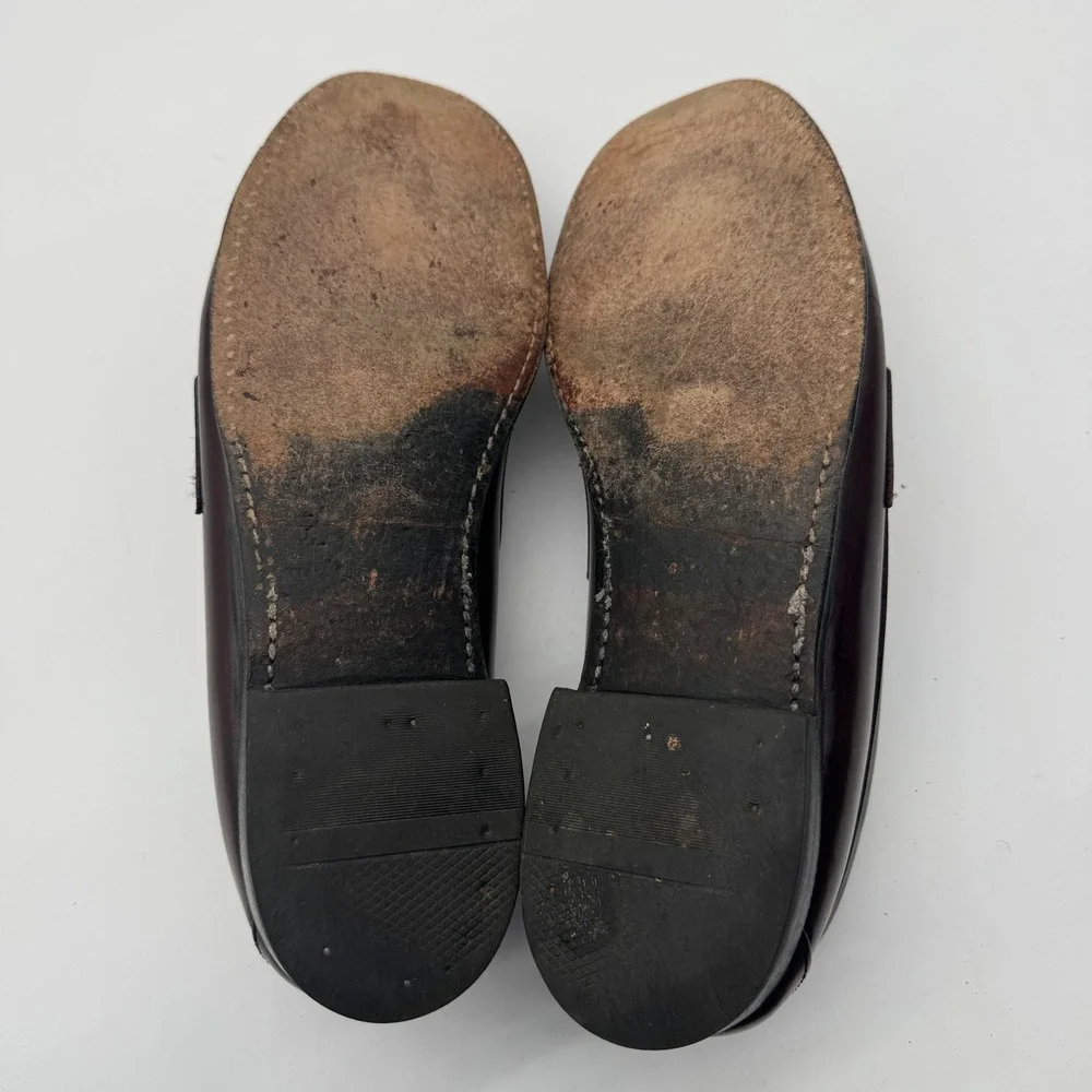 Classic Burgundy Leather Penny Loafers Men's Dress Shoes Size‎ 11 B